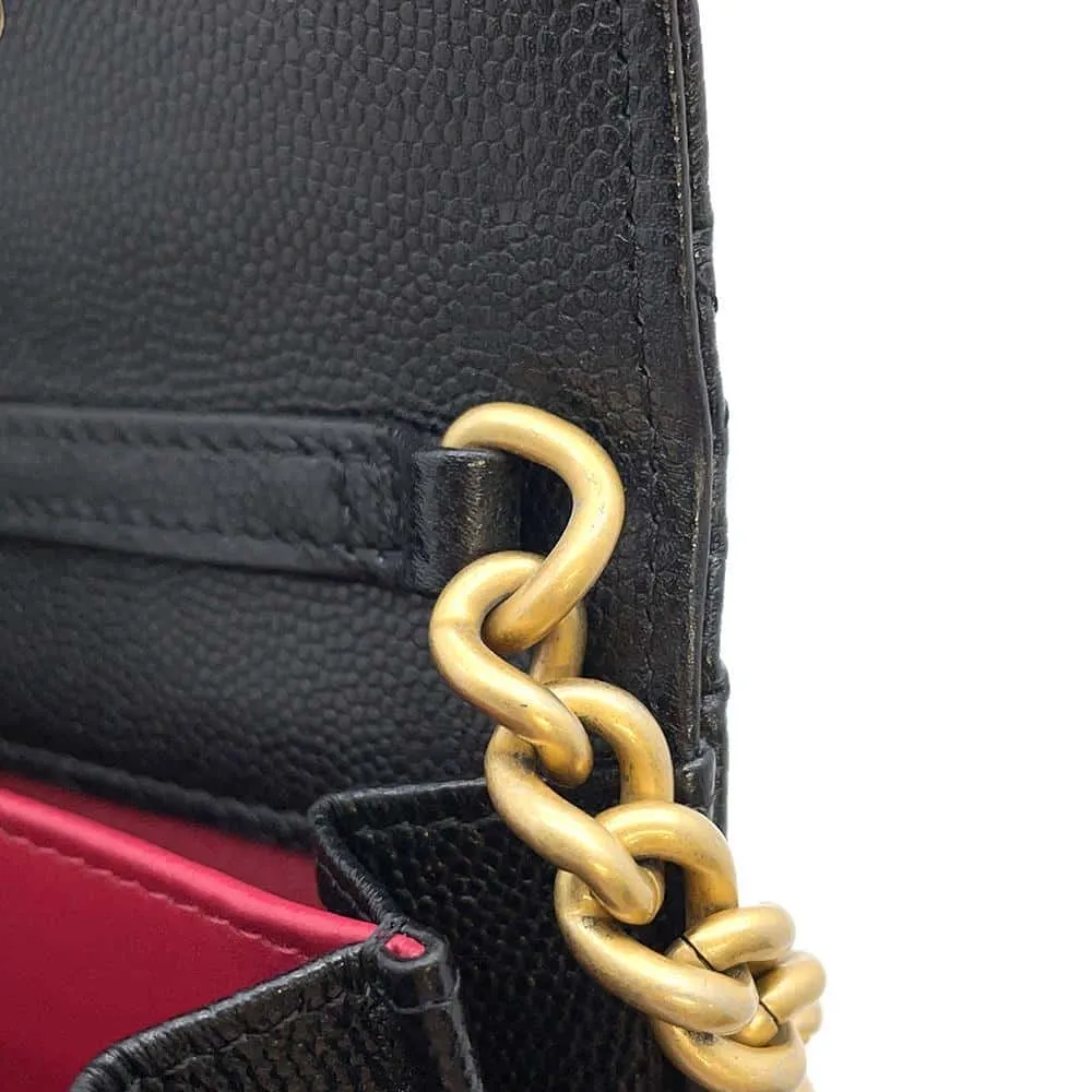 CHANEL Matelasse ChainShoulder Bag Black Caviar Leather