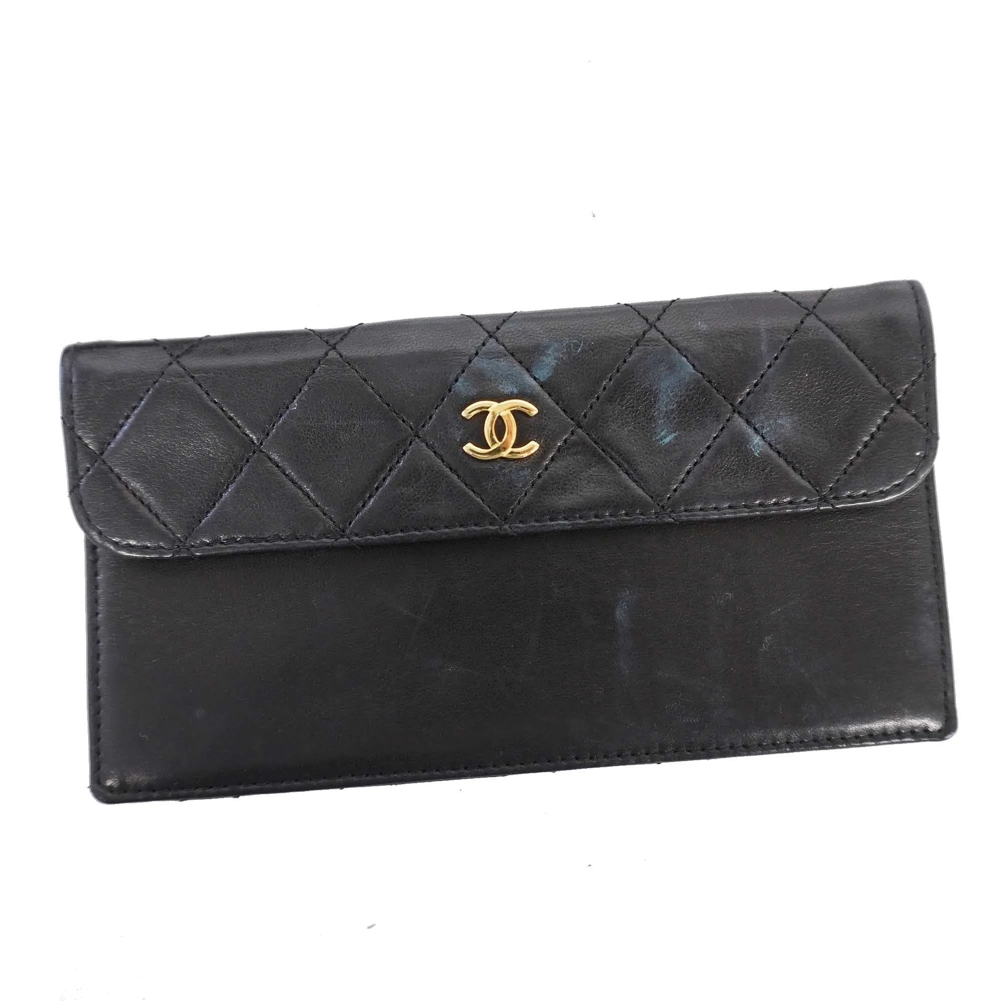 CHANEL   Matelasse Shoulder Bag W Chain Women's Leather Shoulder Bag Black