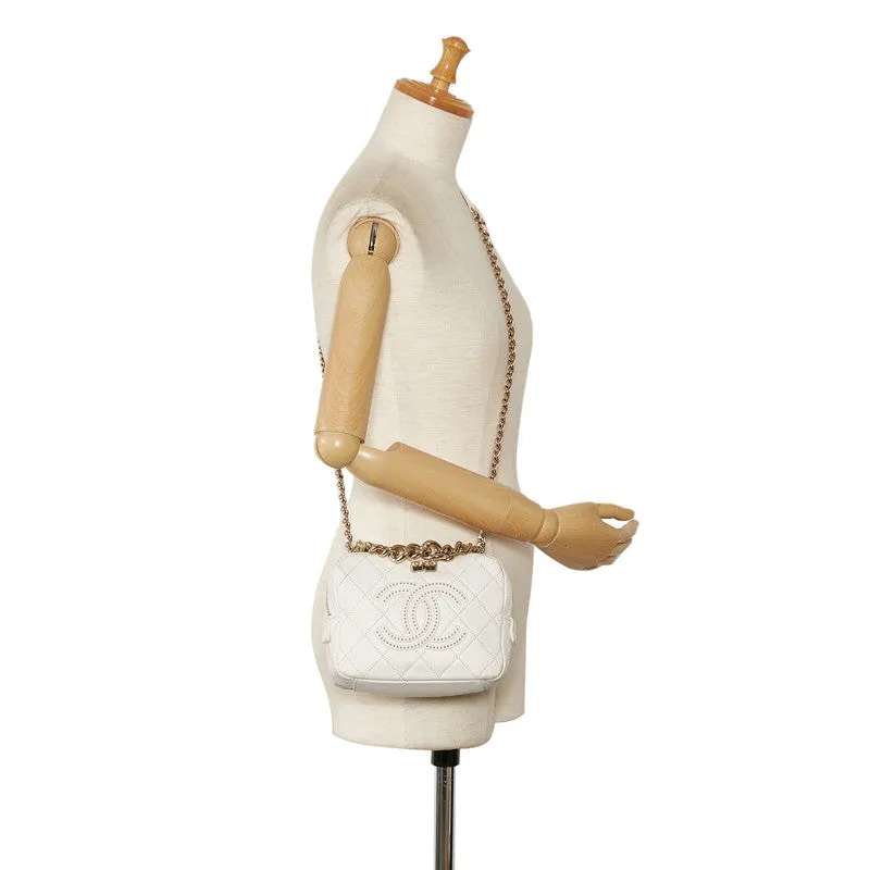 Chanel Matrases Cocomark tands Chain Handbags Shoulder Bag White   CHANEL