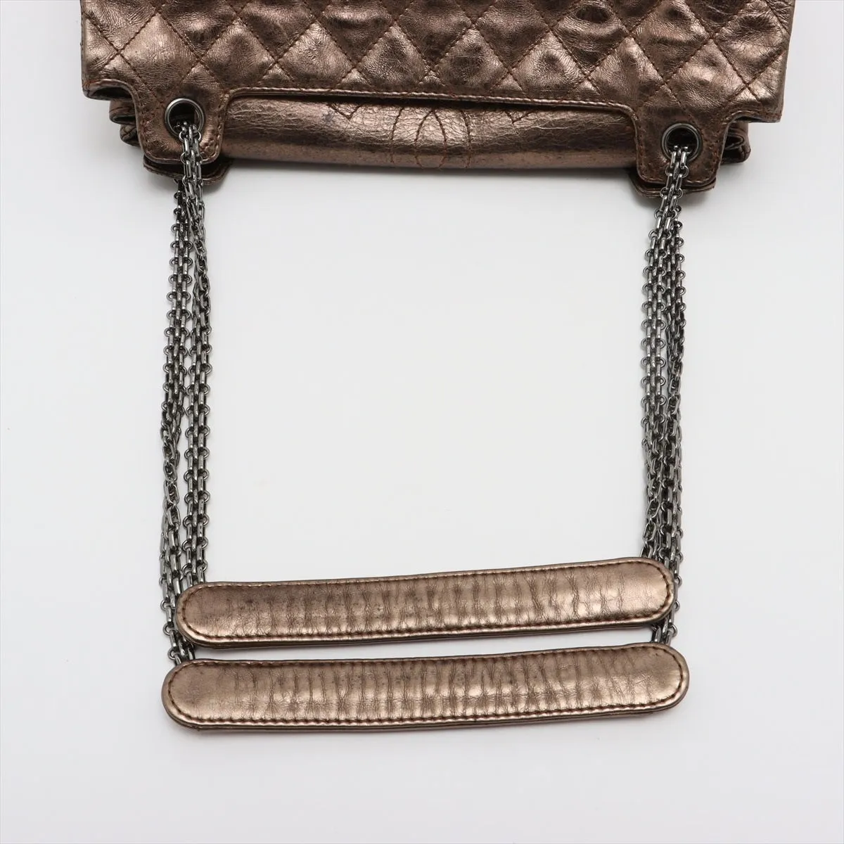 Chanel Matrasse Leather Chain Shoulder Bag 2.55 Gold Silver Gold