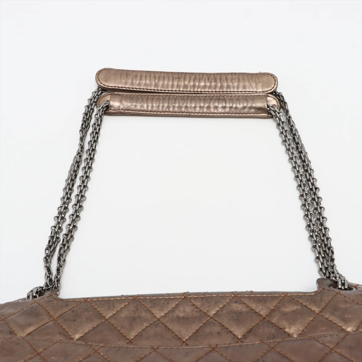 Chanel Matrasse Leather Chain Shoulder Bag 2.55 Gold Silver Gold