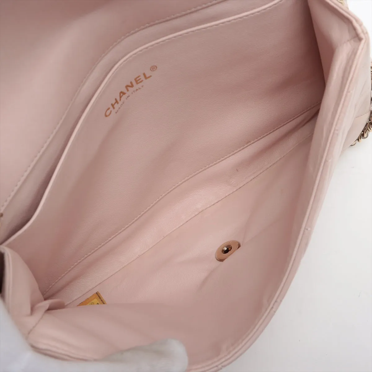 Chanel Mattress kin Chain Shoulder Bag Pink Gold  15th