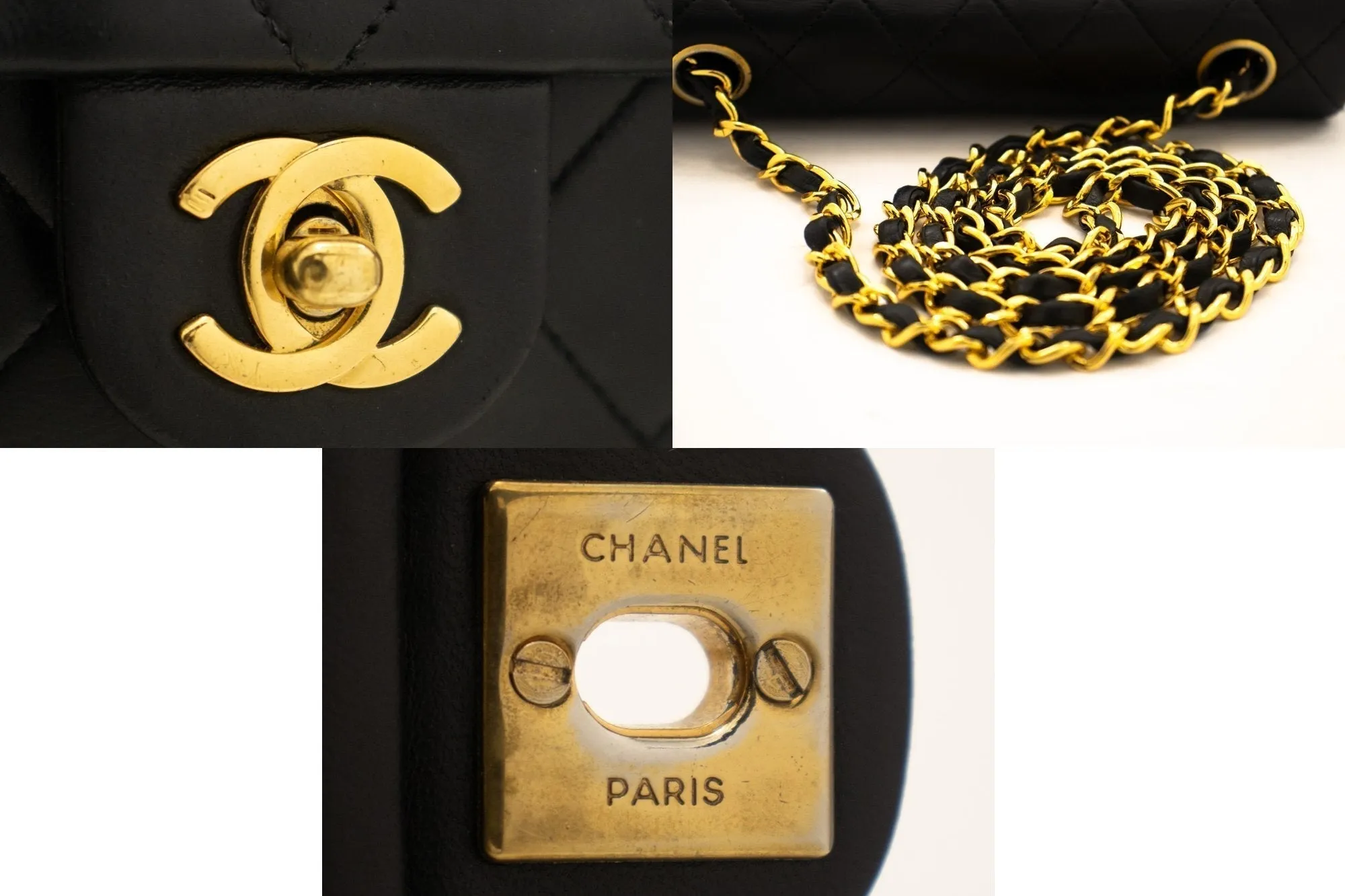CHANEL Mini Square Small Chain Shoulder Bag Crossbody Black Quilt k85