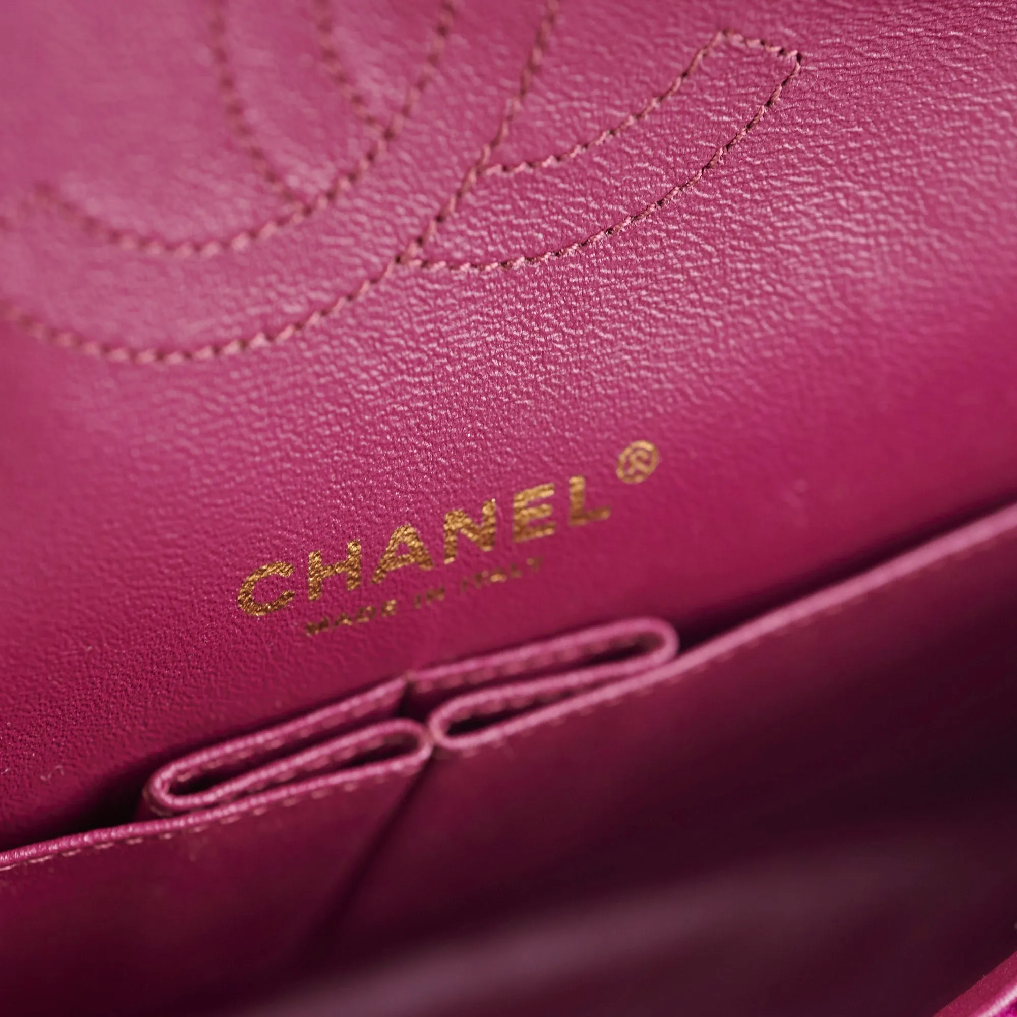 Chanel M/L Tweed Purple Classic Flap Shoulder Bag
