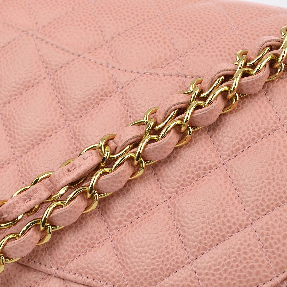 Chanel Pink Caviar Medium Classic Double Flap Shoulder Bag