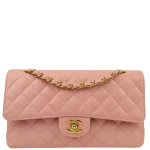 Chanel Pink Caviar Medium Classic Double Flap Shoulder Bag