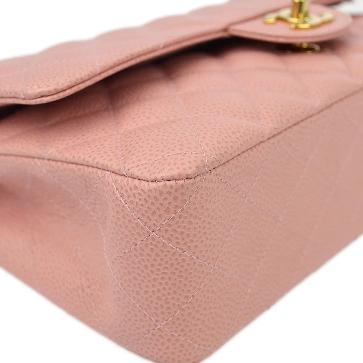 Chanel Pink Caviar Medium Classic Double Flap Shoulder Bag