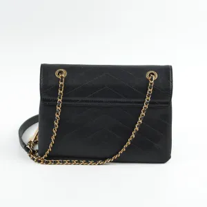 Chanel Seasonal Flap Chevron Black Shoulder Bag- Series 25