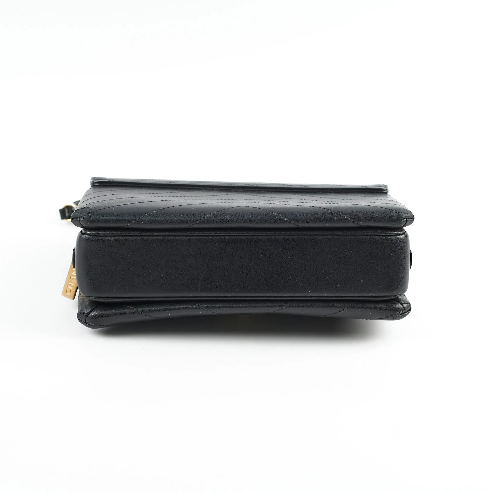 Chanel Seasonal Flap Chevron Black Shoulder Bag- Series 25