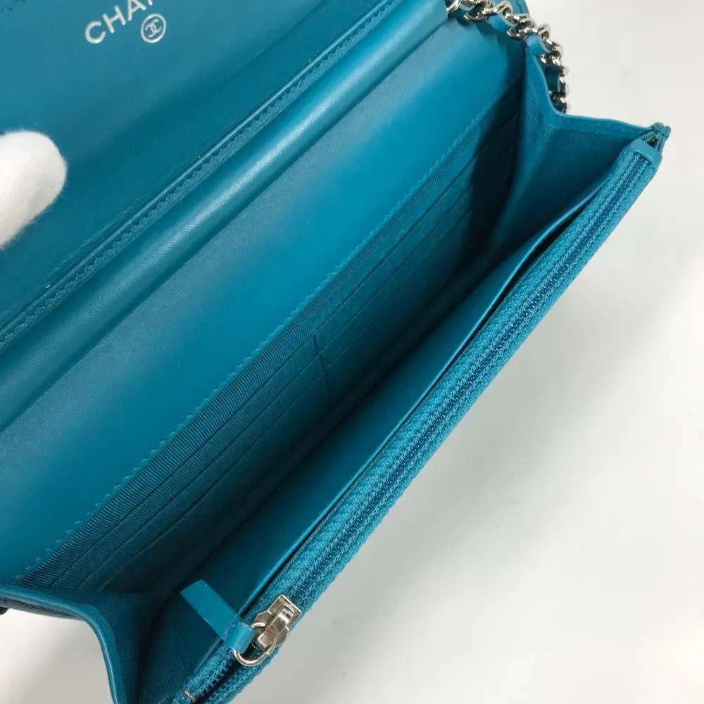 CHANEL Shoulder Bag enamel Blue type 2.55 Hardware Matrasse quilting Women Used