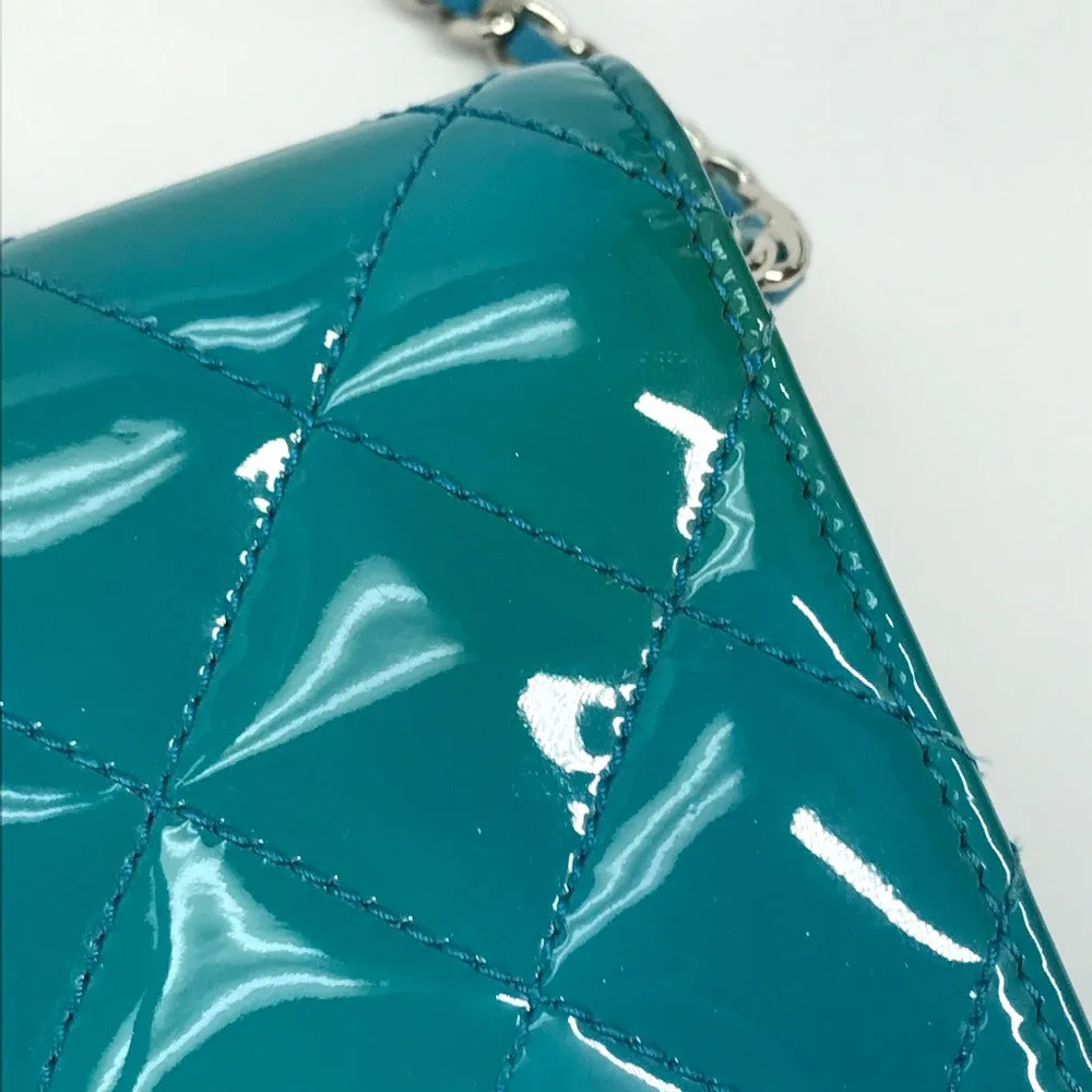 CHANEL Shoulder Bag enamel Blue type 2.55 Hardware Matrasse quilting Women Used