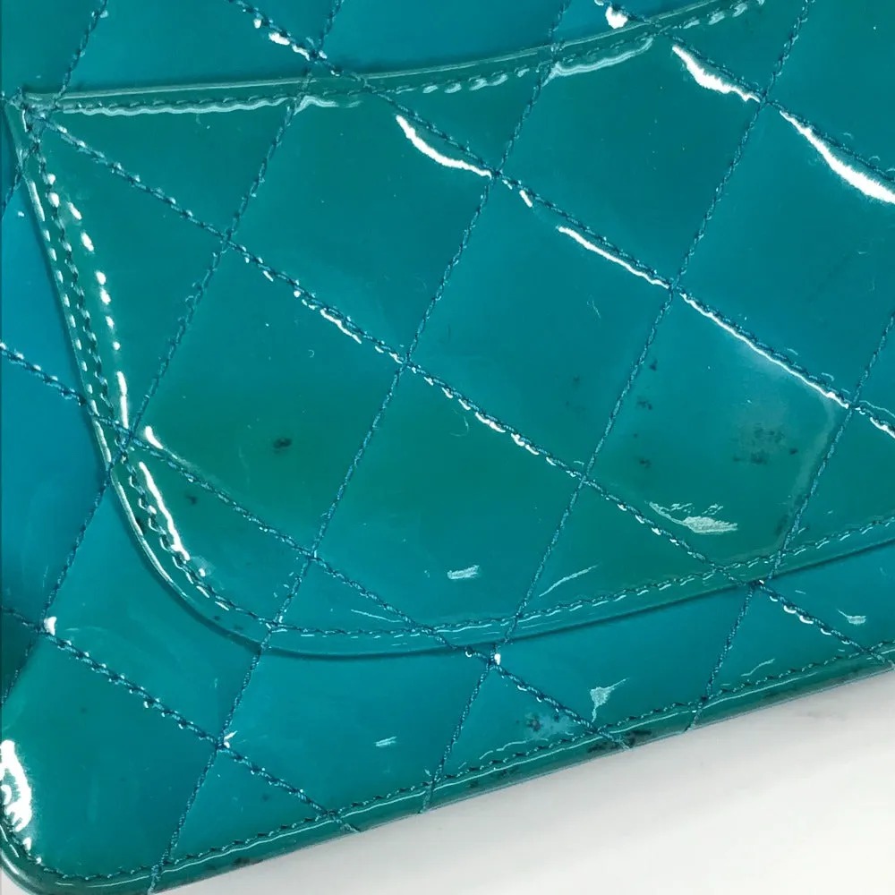 CHANEL Shoulder Bag enamel Blue type 2.55 Hardware Matrasse quilting Women Used