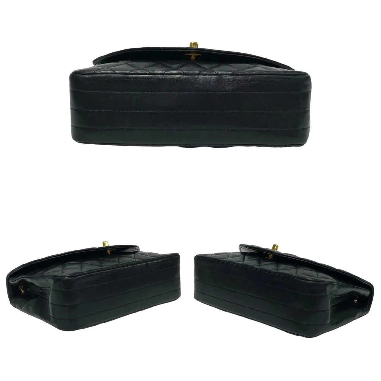 CHANEL Shoulder Bag lambskin black Matrasse