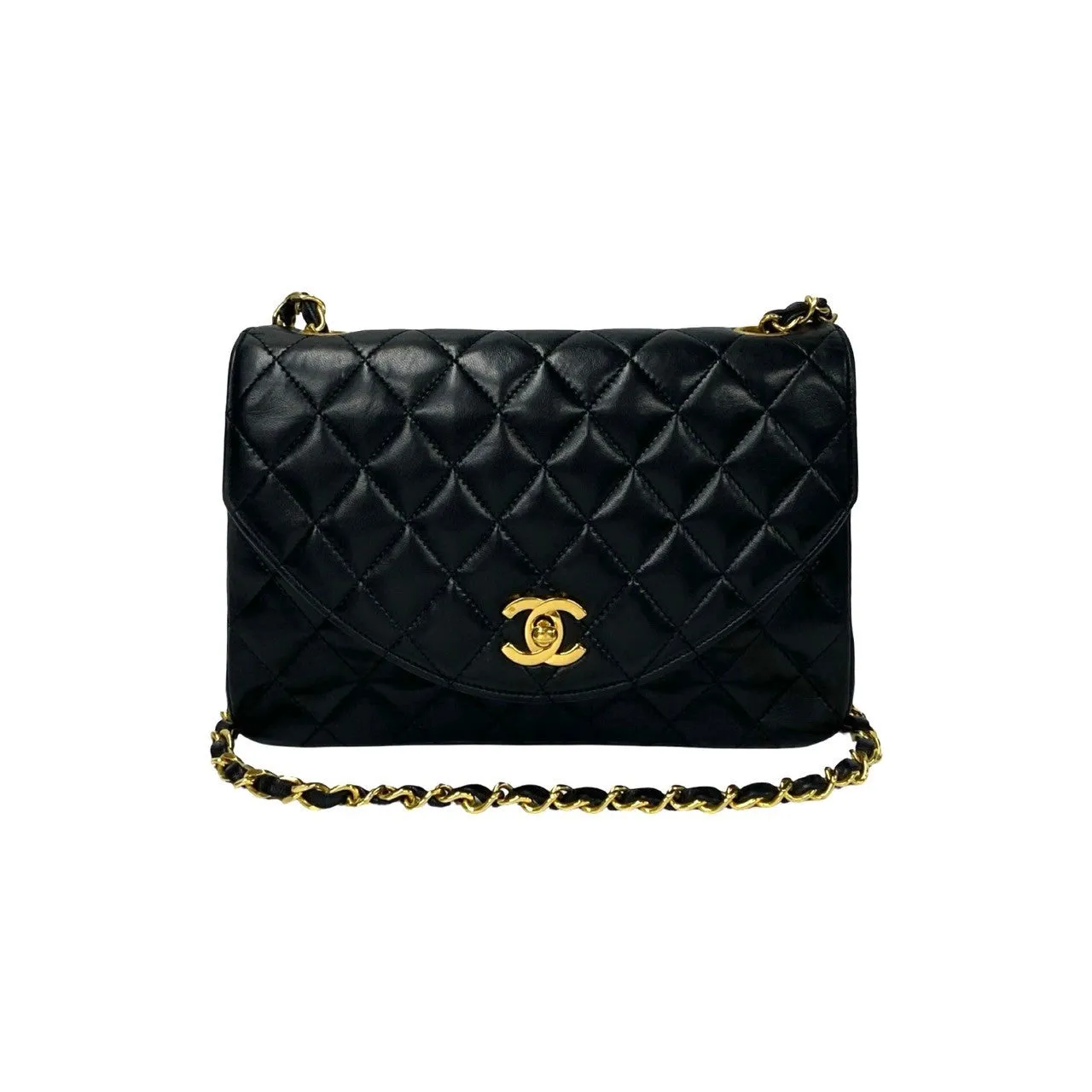 CHANEL Shoulder Bag lambskin black Matrasse