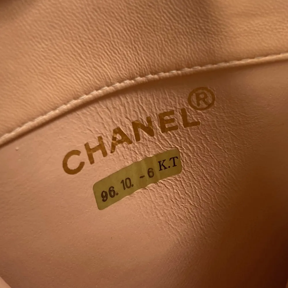 CHANEL Shoulder Bag lambskin Pink type neck pouch smartphone pouch Matelasse Pouch Quilting Women Used