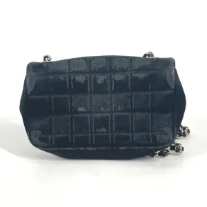 CHANEL Shoulder Bag Satin black bag pochette Lipstick Mirror CC COCO Mark Women Used