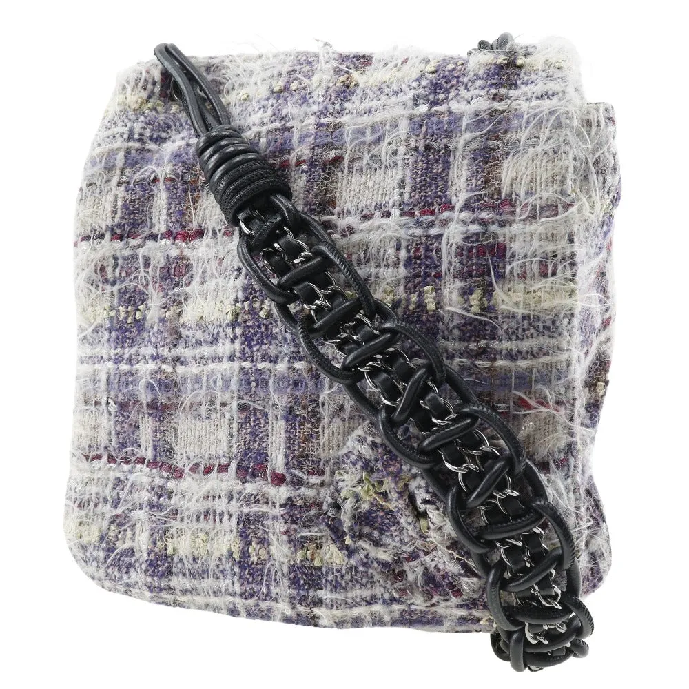 CHANEL Shoulder Bag tweed purple Women Used