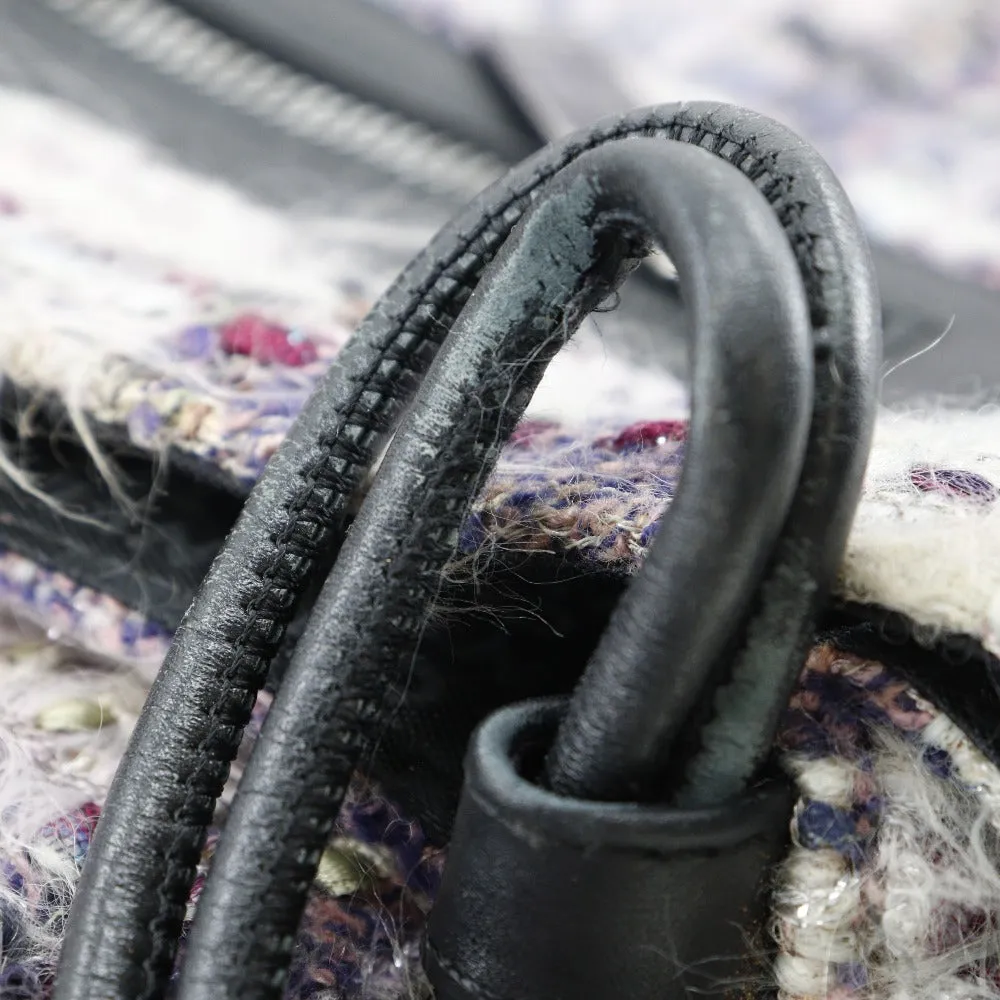 CHANEL Shoulder Bag tweed purple Women Used