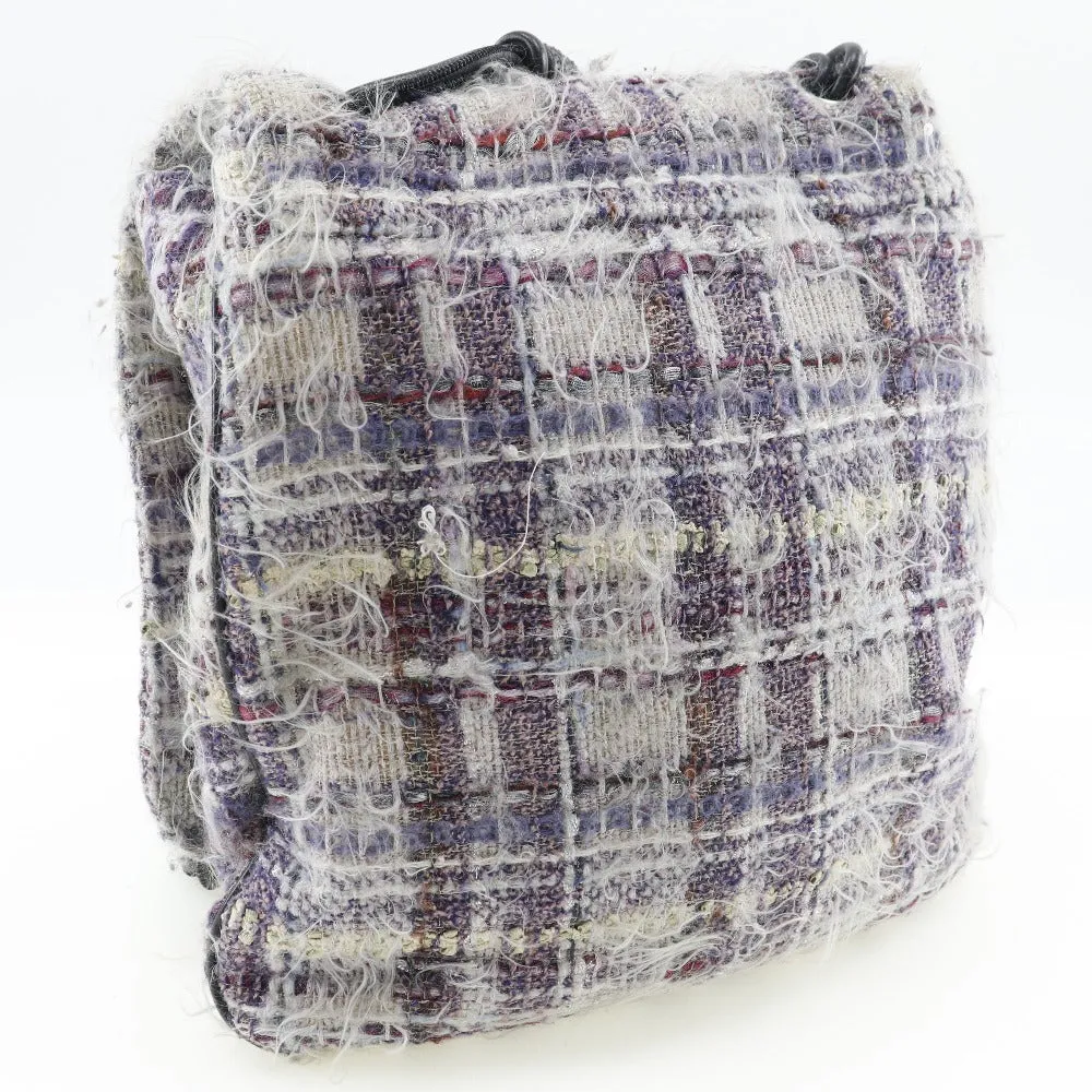 CHANEL Shoulder Bag tweed purple Women Used