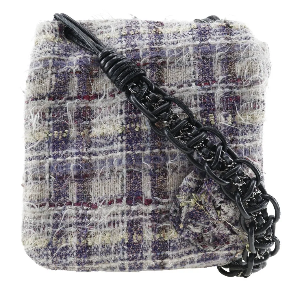 CHANEL Shoulder Bag tweed purple Women Used