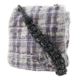 CHANEL Shoulder Bag tweed purple Women Used