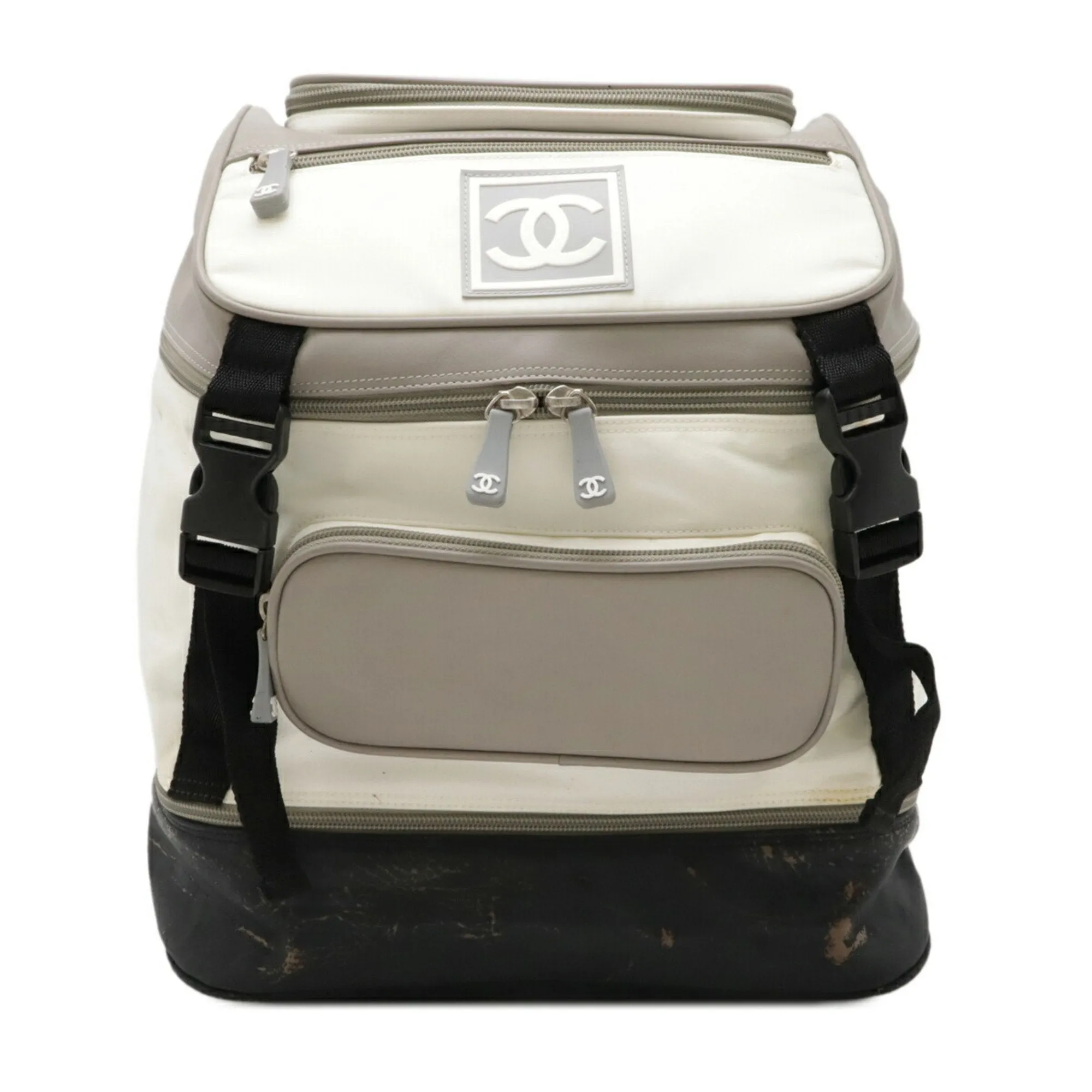 Chanel Sport  ivory Nylon Rubber Leather Backpack (Pre-Owned)