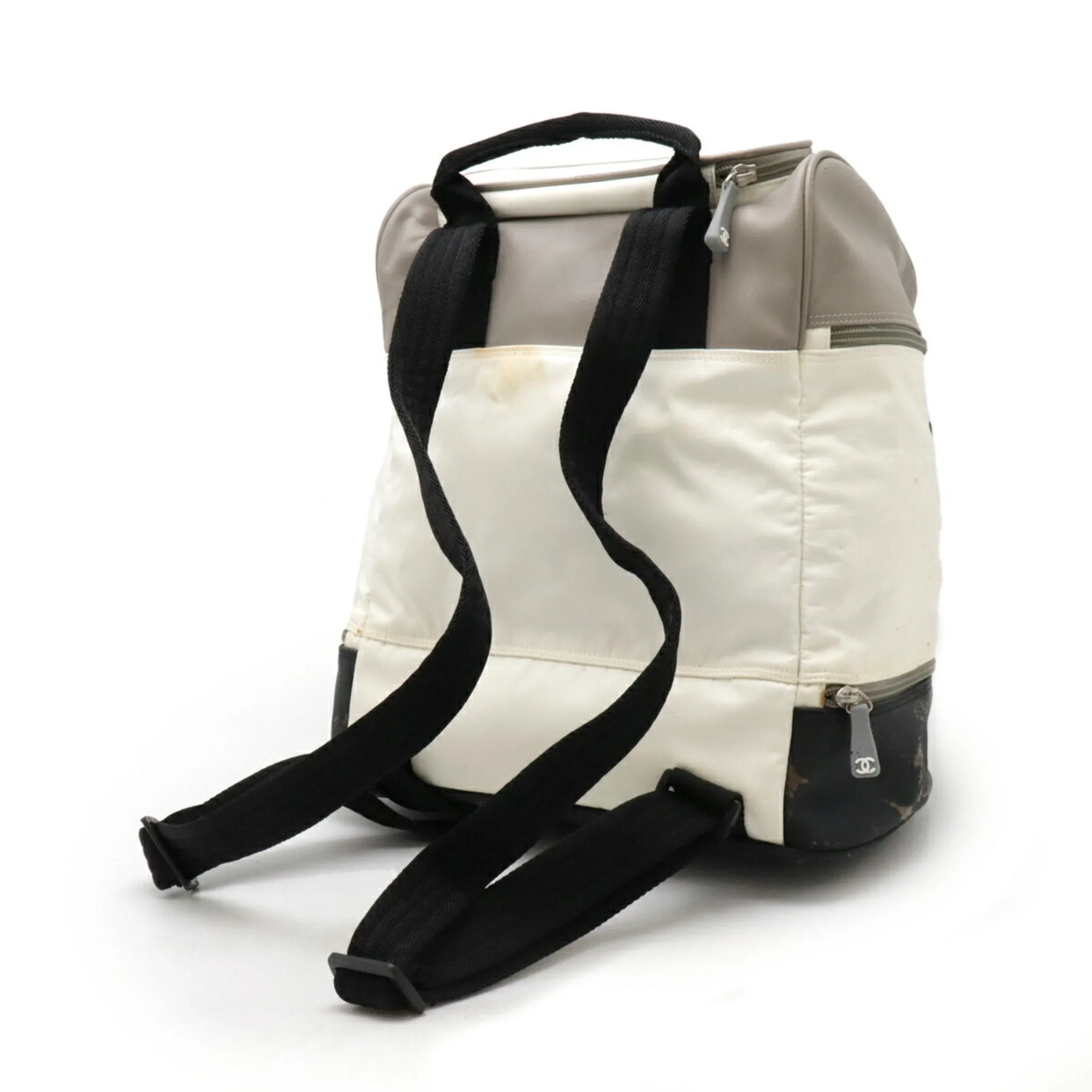 Chanel Sport  ivory Nylon Rubber Leather Backpack (Pre-Owned)