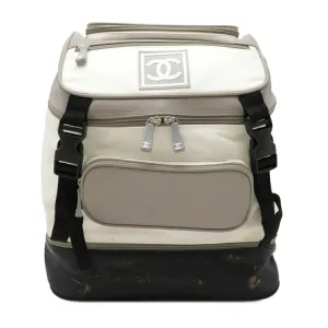 Chanel Sport  ivory Nylon Rubber Leather Backpack (Pre-Owned)