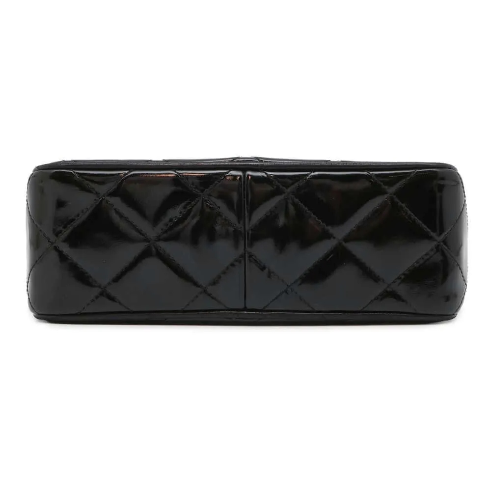 CHANEL Tassel ChainShoulder Bag Black Patent Leather Leather Size Mini