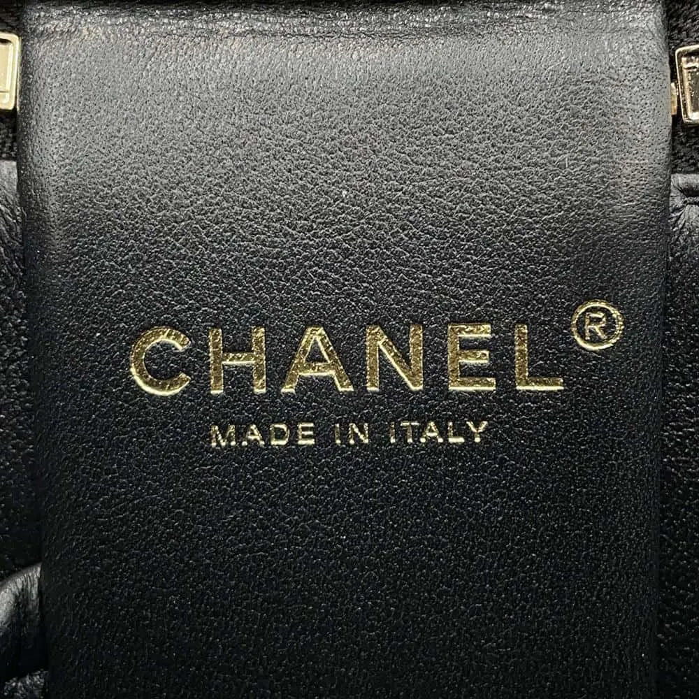 CHANEL Vanity Chain Shoulder Bag Black Lambskin