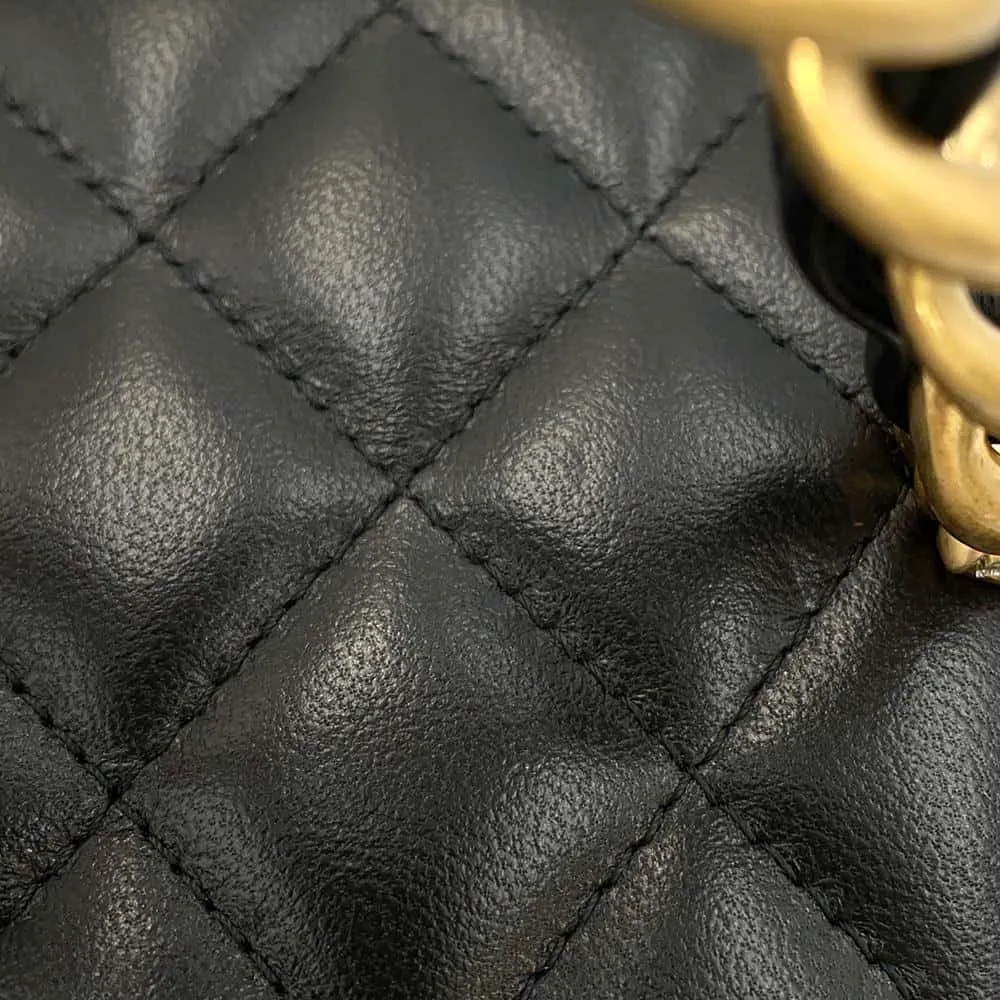 CHANEL Vanity Chain Shoulder Bag Black Lambskin