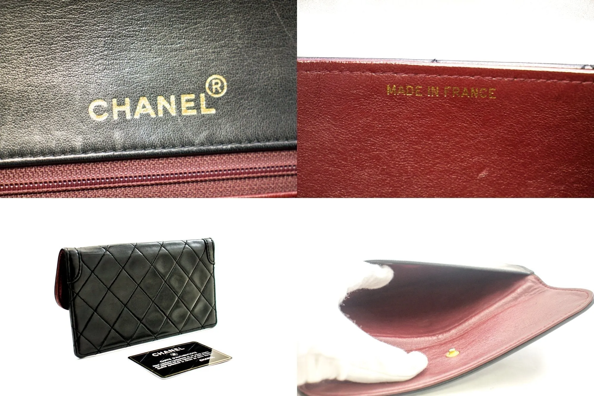 CHANEL Vintage Classic Chain Shoulder Bag Black Quilted Flap Lamb i93
