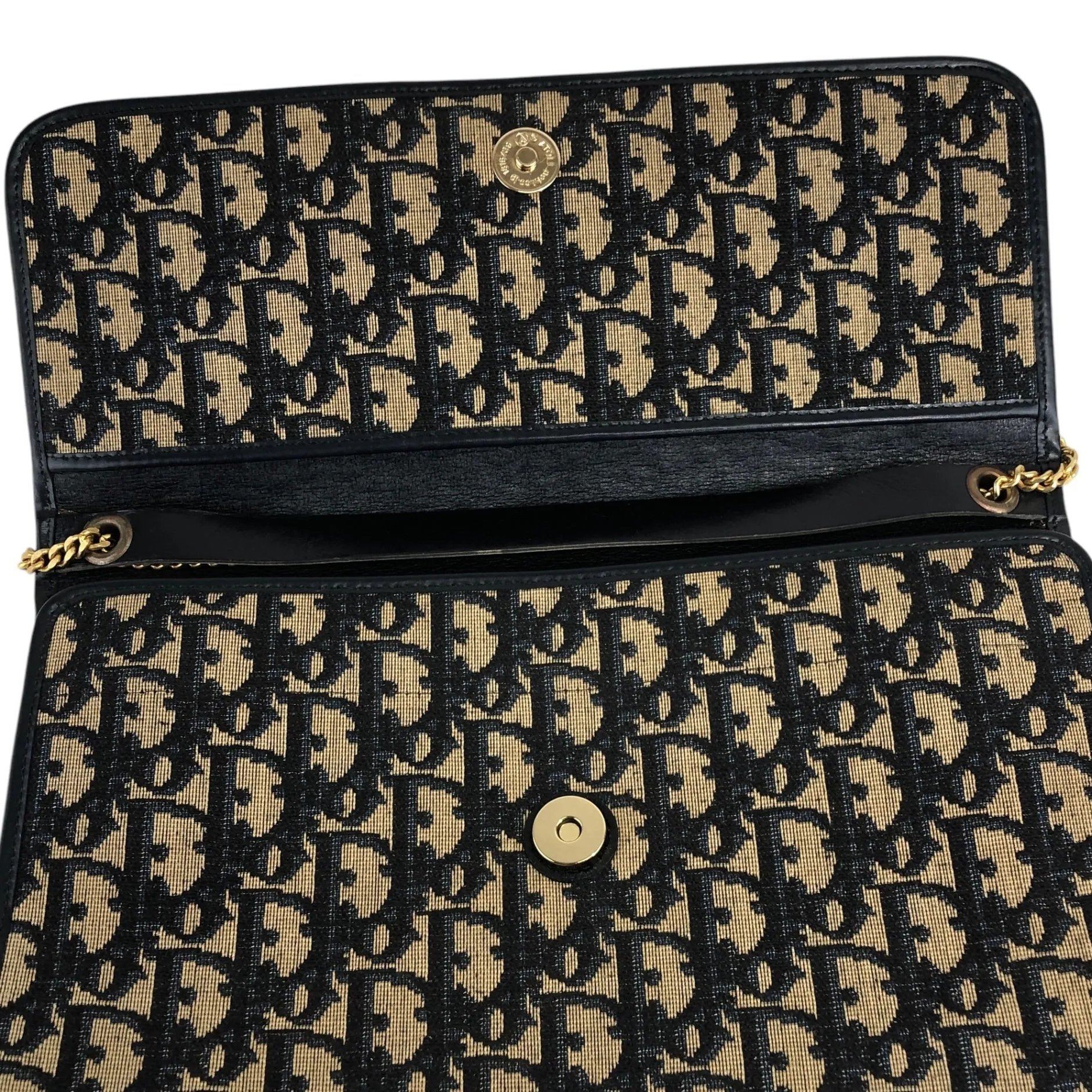Christian Dior Trotter Chain Shoulder bag Black Vintage nvjjp2