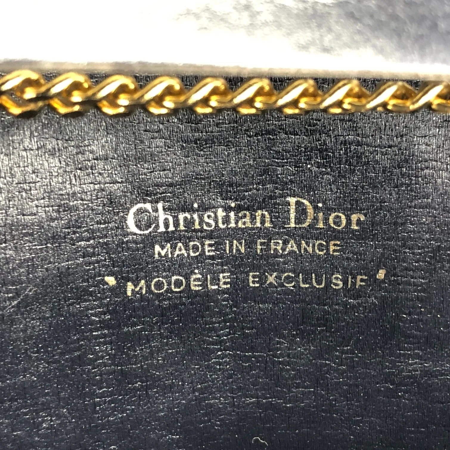 Christian Dior Trotter Chain Shoulder bag Black Vintage nvjjp2