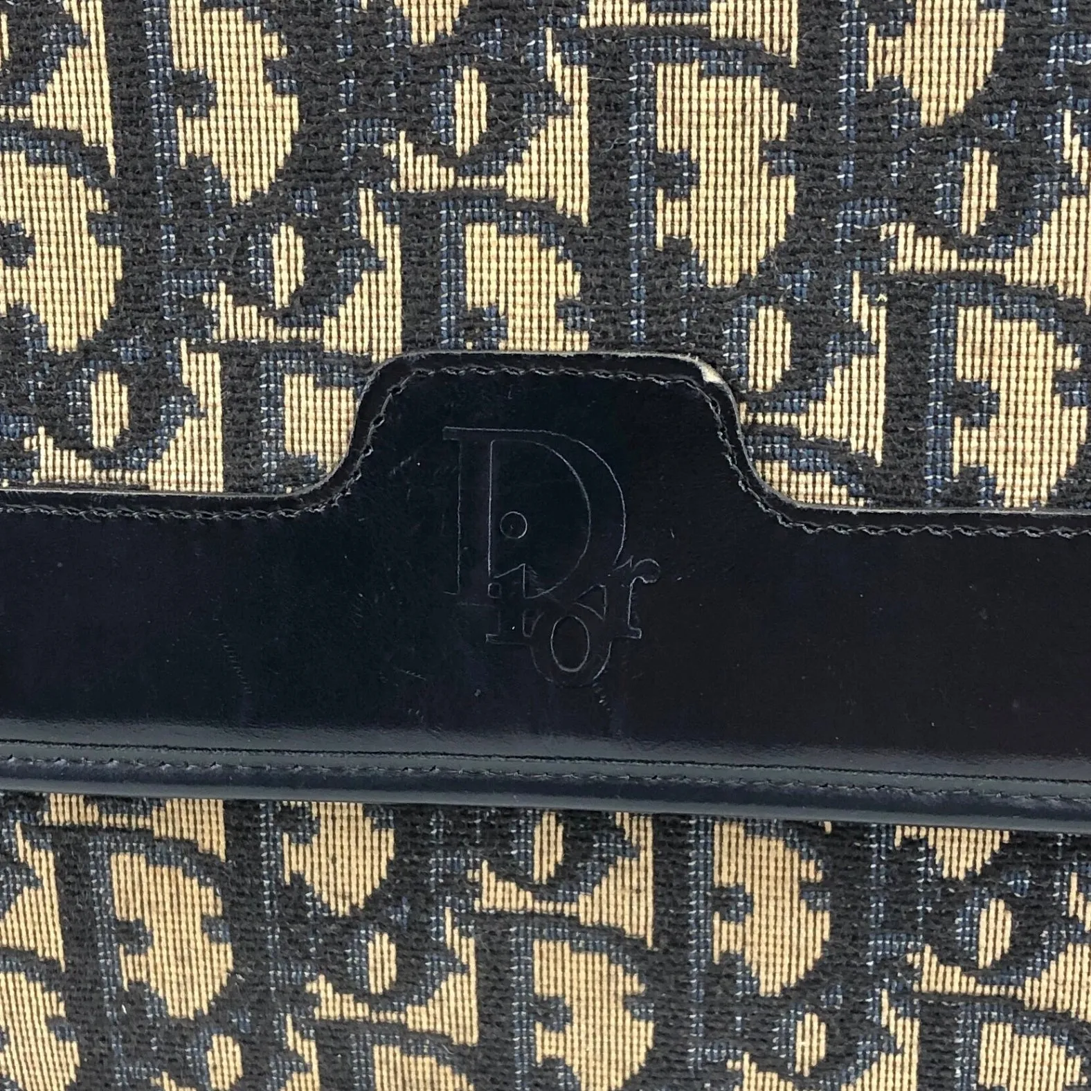 Christian Dior Trotter Chain Shoulder bag Black Vintage nvjjp2