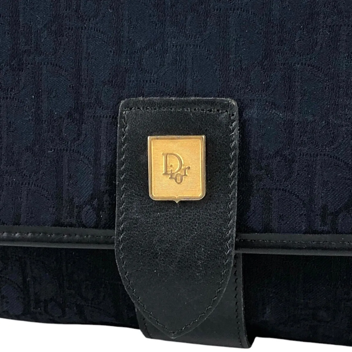 Christian Dior Trotter Logo Shoulder bag Navy Vintage 8jpfn8