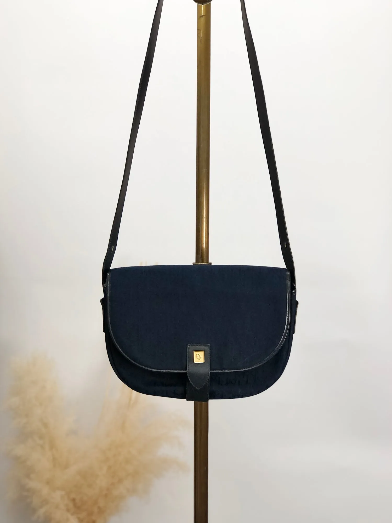Christian Dior Trotter Logo Shoulder bag Navy Vintage 8jpfn8