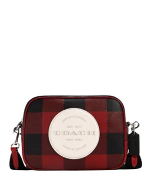 Coach Dempsey Camera Bag With Buffalo Plaid Print And Coach Patch