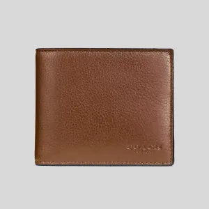 COACH Men's 3 In 1 Wallet In Smooth Calf Leather Dark Saddle CR911