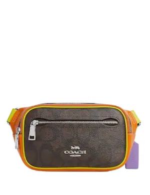 Coach Mini Belt Bag In Colorblock Signature Canvas