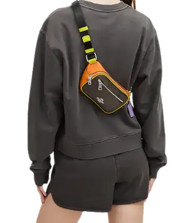 Coach Mini Belt Bag In Colorblock Signature Canvas