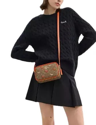 Coach Mini Jamie Camera Bag In Signature Canvas With Orange Print