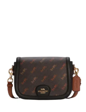 Coach Saddle Bag With Horse And Carriage Dot Print