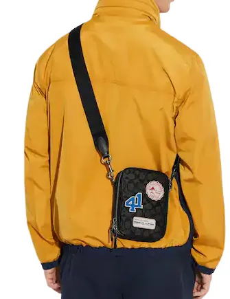 Coach Stanton Crossbody In Signature Jacquard With Ski Patches