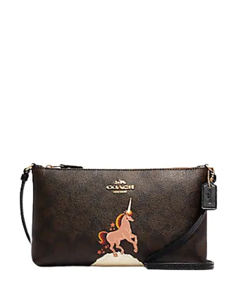 Coach Zip Top Crossbody in Signature Canvas with Unicorn
