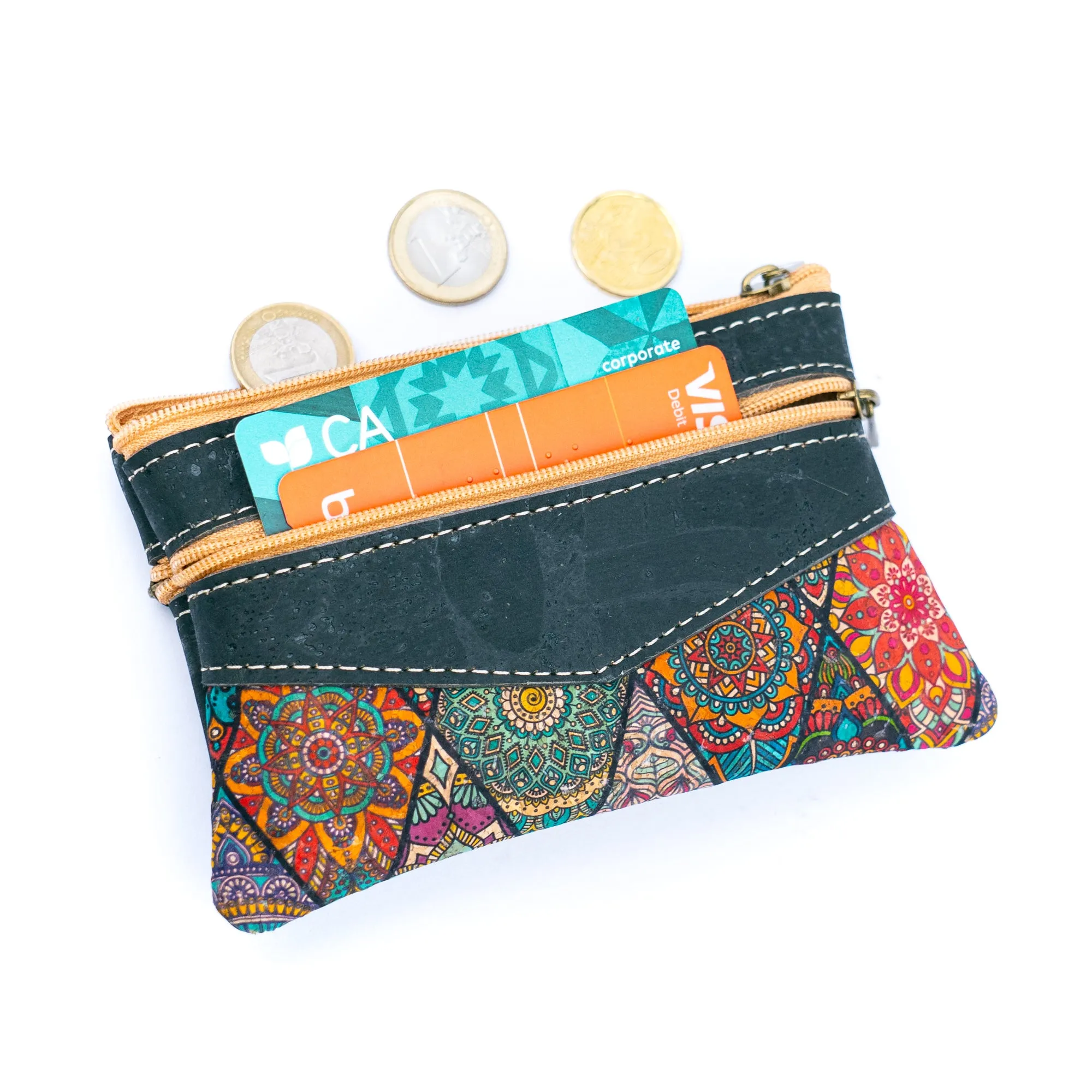Cork Women's Coin Purse with Dual Zippers BAGP-177??5units??