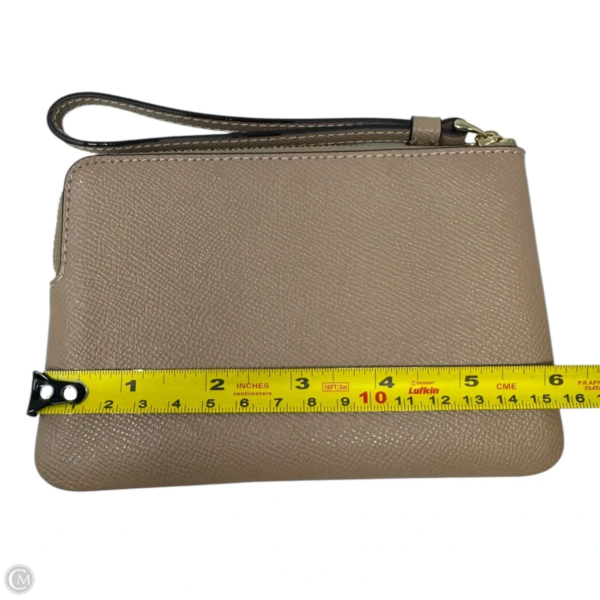 Corner Zip Wristlet Designer By Coach, Size: Small