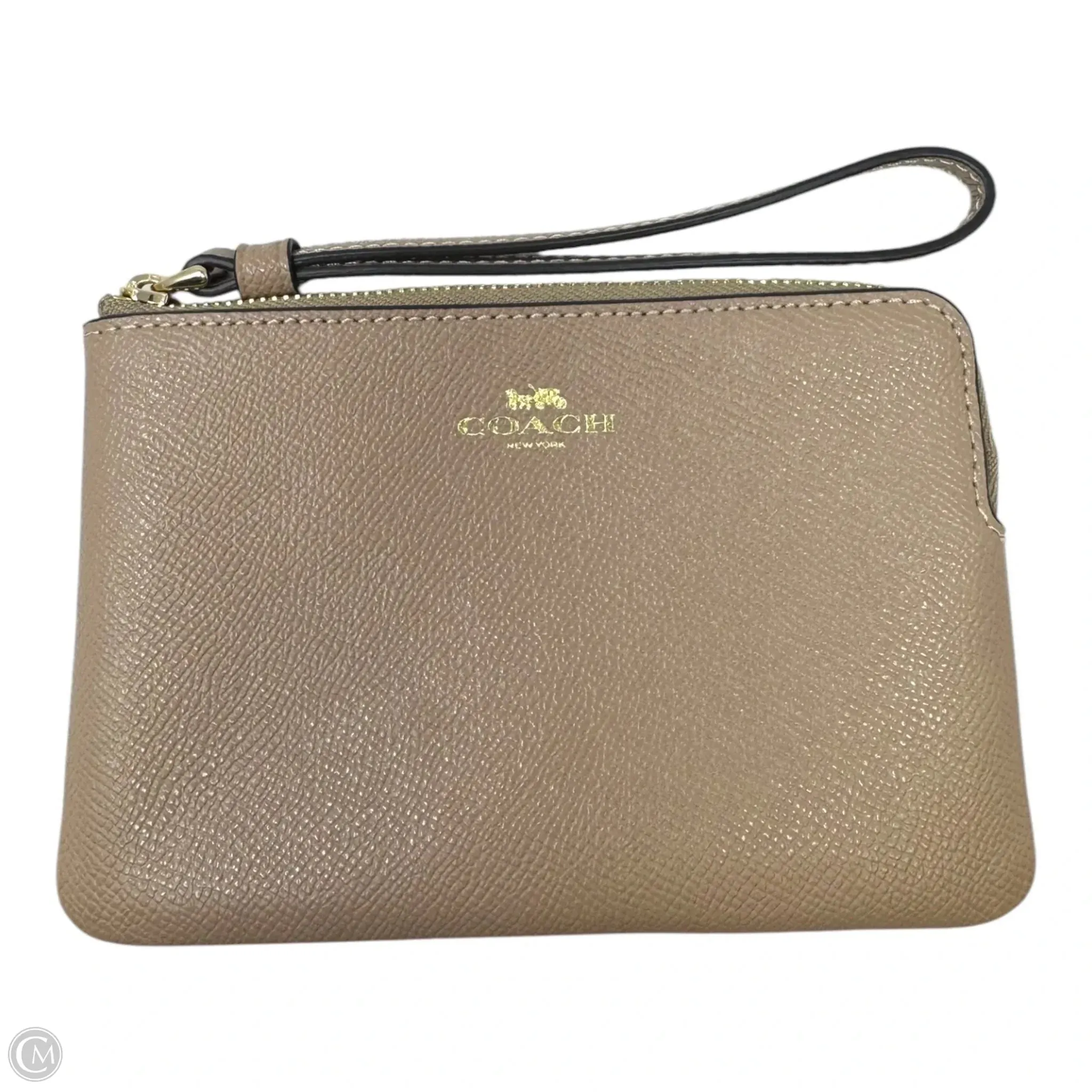 Corner Zip Wristlet Designer By Coach, Size: Small