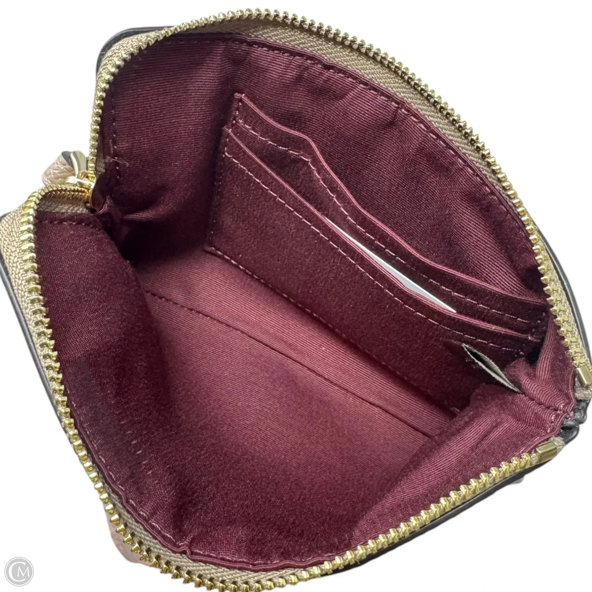 Corner Zip Wristlet Designer By Coach, Size: Small