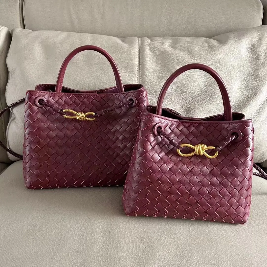 Cowhide Leather Knotted Intrecciato Shoulder Bag | Woven Handbag With Metal Buckle, Daily Fashion Designer Bag, Woven Shoulder Purse